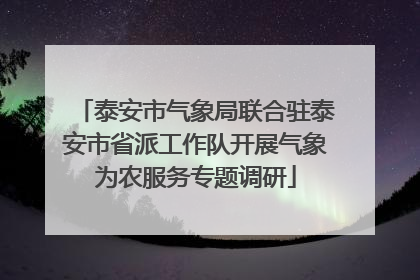 泰安市气象局联合驻泰安市省派工作队开展气象为农服务专题调研