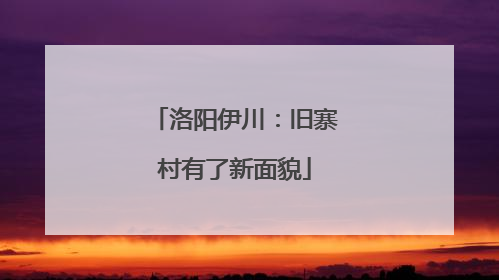 洛阳伊川：旧寨村有了新面貌