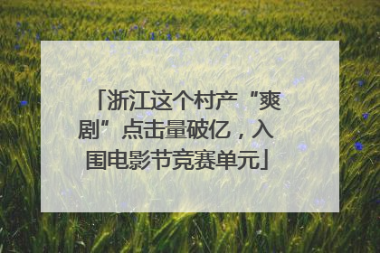 浙江这个村产“爽剧”点击量破亿，入围电影节竞赛单元