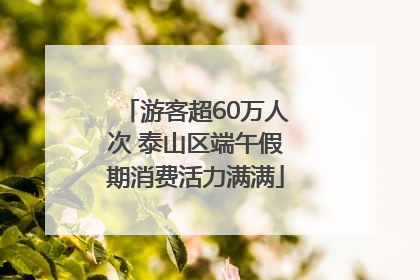 游客超60万人次 泰山区端午假期消费活力满满