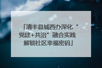 清丰县城西办深化“党建+共治”融合实践 解锁社区幸福密码