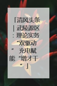 清风头条｜武陵源区：理论实务“双驱动 ” 充电赋能“增才干”