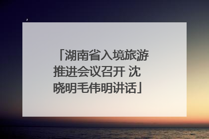 湖南省入境旅游推进会议召开 沈晓明毛伟明讲话