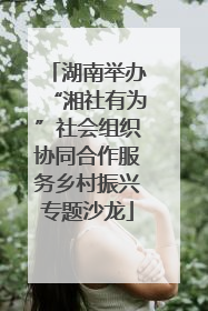 湖南举办“湘社有为”社会组织协同合作服务乡村振兴专题沙龙
