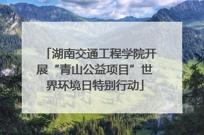 湖南交通工程学院开展“青山公益项目”世界环境日特别行动