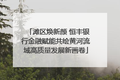 滩区焕新颜 恒丰银行金融赋能共绘黄河流域高质量发展新画卷