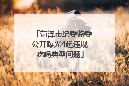 菏泽市纪委监委公开曝光4起违规吃喝典型问题