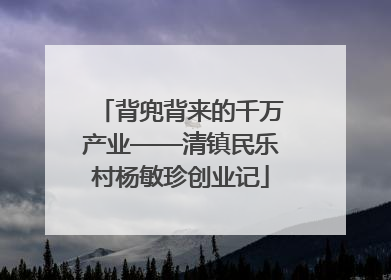 背兜背来的千万产业——清镇民乐村杨敏珍创业记
