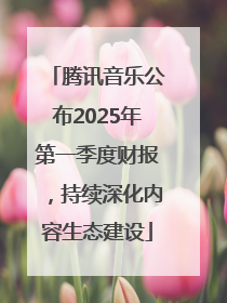 腾讯音乐公布2025年第一季度财报，持续深化内容生态建设