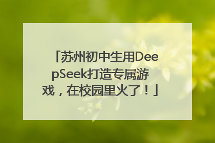 苏州初中生用DeepSeek打造专属游戏，在校园里火了！
