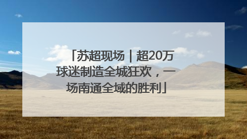 苏超现场｜超20万球迷制造全城狂欢，一场南通全域的胜利
