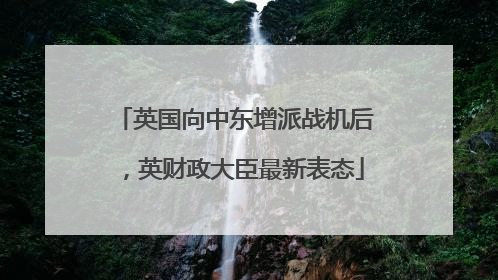 英国向中东增派战机后，英财政大臣最新表态