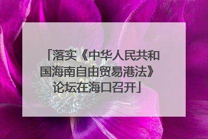 落实《中华人民共和国海南自由贸易港法》论坛在海口召开