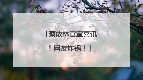 蔡依林官宣喜讯！网友炸锅！