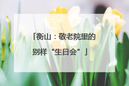 衡山：敬老院里的别样“生日会”
