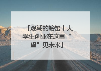 观潮的螃蟹丨大学生创业在这里“望”见未来