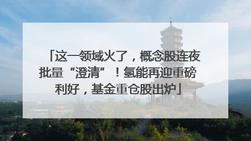 这一领域火了，概念股连夜批量“澄清”！氢能再迎重磅利好，基金重仓股出炉