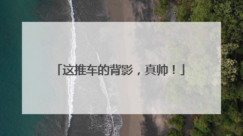 这推车的背影，真帅！
