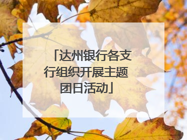 达州银行各支行组织开展主题团日活动