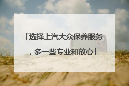 选择上汽大众保养服务，多一些专业和放心