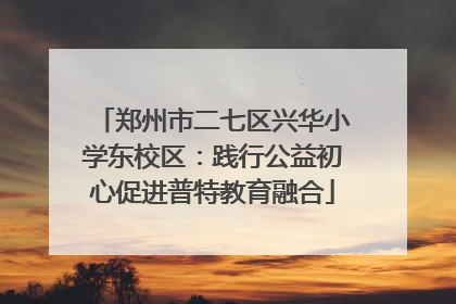 郑州市二七区兴华小学东校区：践行公益初心促进普特教育融合