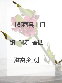 郧西县土门镇“椒”香四溢富乡民