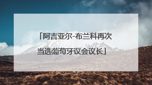阿吉亚尔-布兰科再次当选葡萄牙议会议长