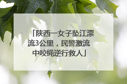 陕西一女子坠江漂流3公里，民警激流中咬绳逆行救人