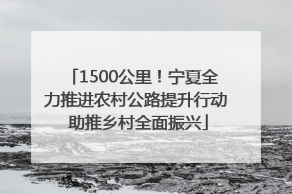 1500公里！宁夏全力推进农村公路提升行动 助推乡村全面振兴