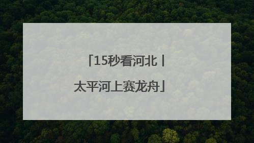 15秒看河北丨太平河上赛龙舟