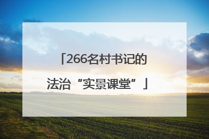 266名村书记的法治“实景课堂”