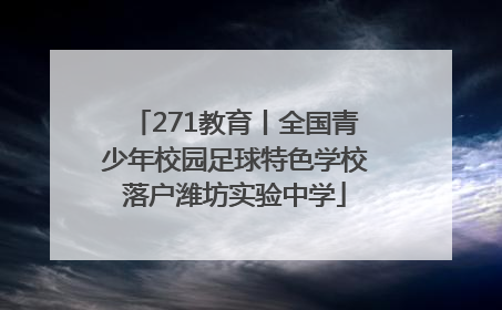 271教育丨全国青少年校园足球特色学校落户潍坊实验中学