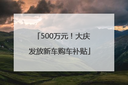 500万元！大庆发放新车购车补贴