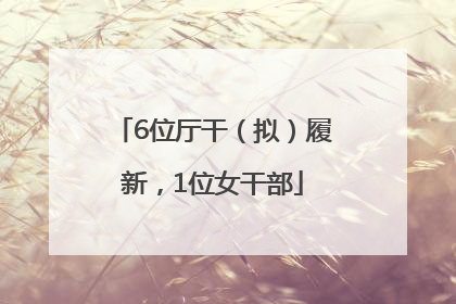 6位厅干（拟）履新，1位女干部